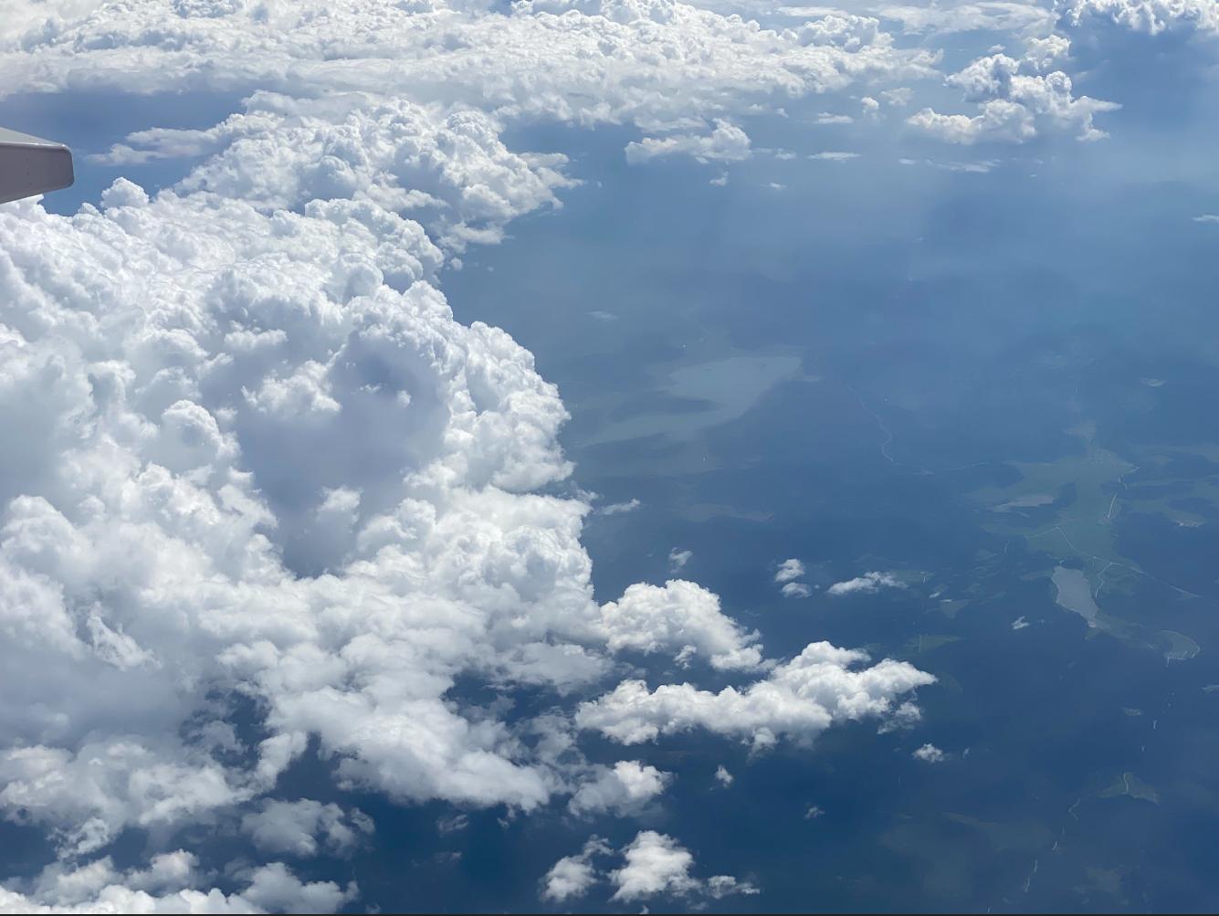 Aerial clouds over sea
