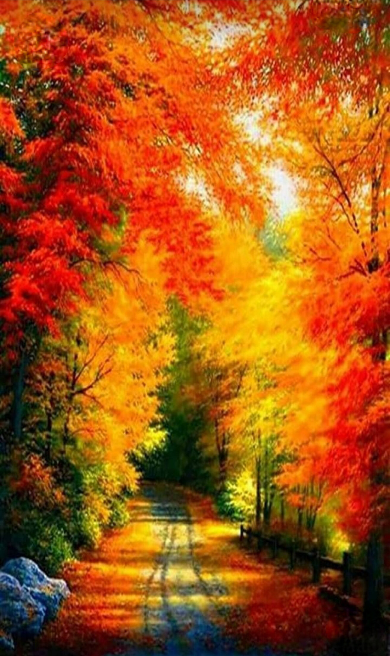 Colorful autumn path