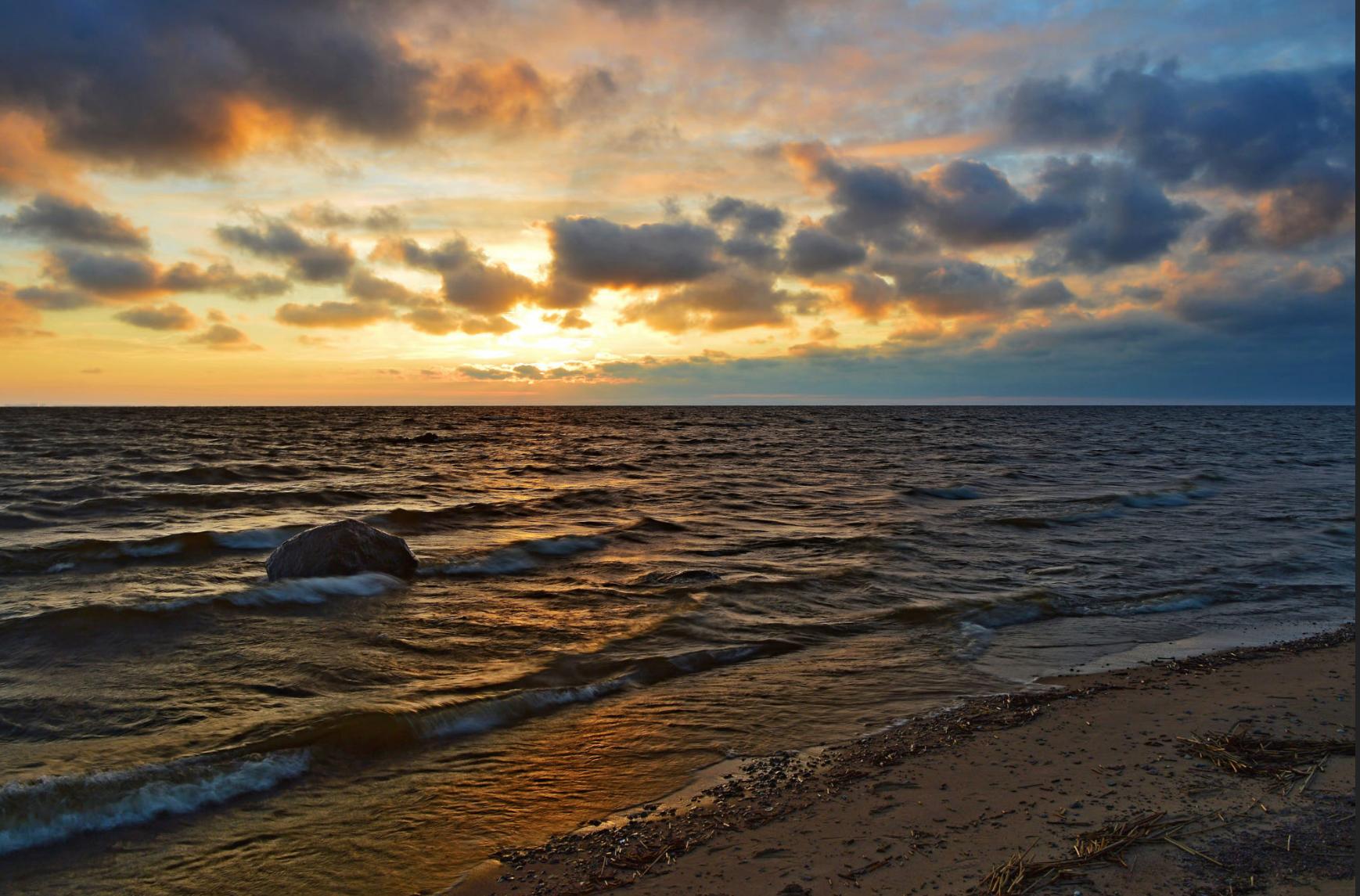Evening at the Ukranian sea
