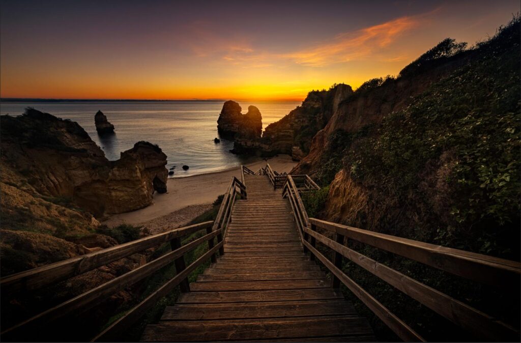 Down the beach stairs