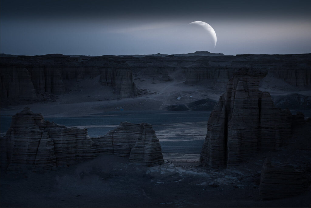 Moonlight Night in Haidao, China