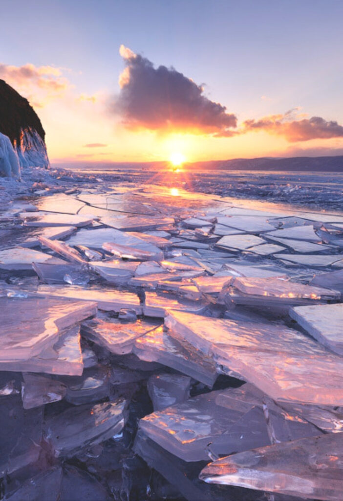 Sunset on Baikal Lake