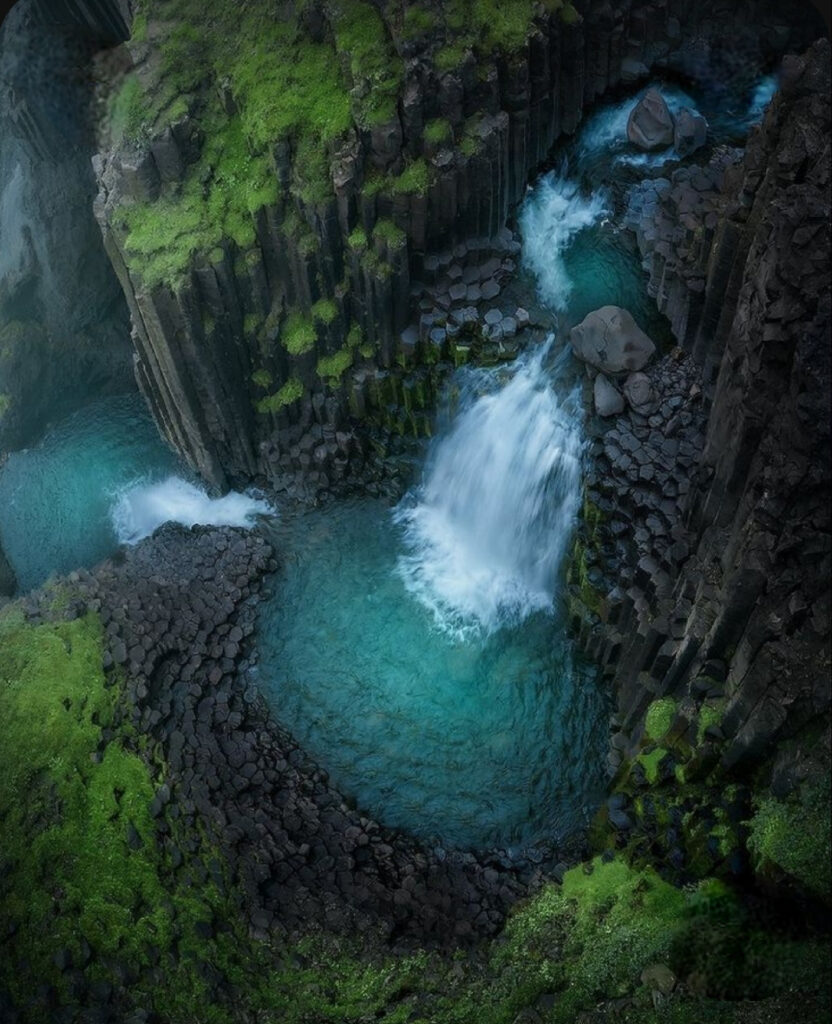Column waterfall, Iceland