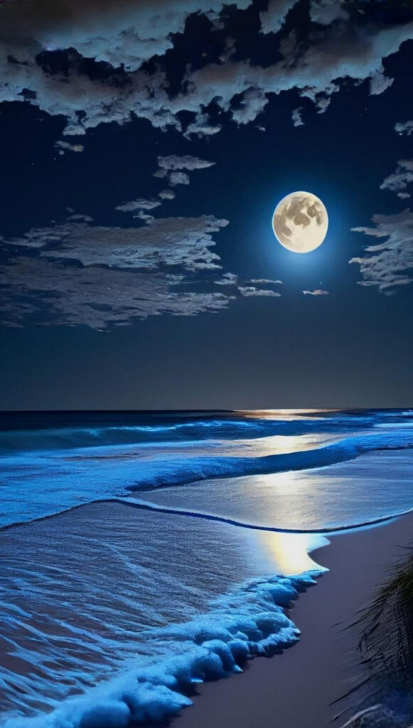 Dalgalar Ve Ay Duvar Kağıdı