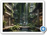 Atrium with waterfall