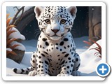 openart-white chubby jaguar in snow